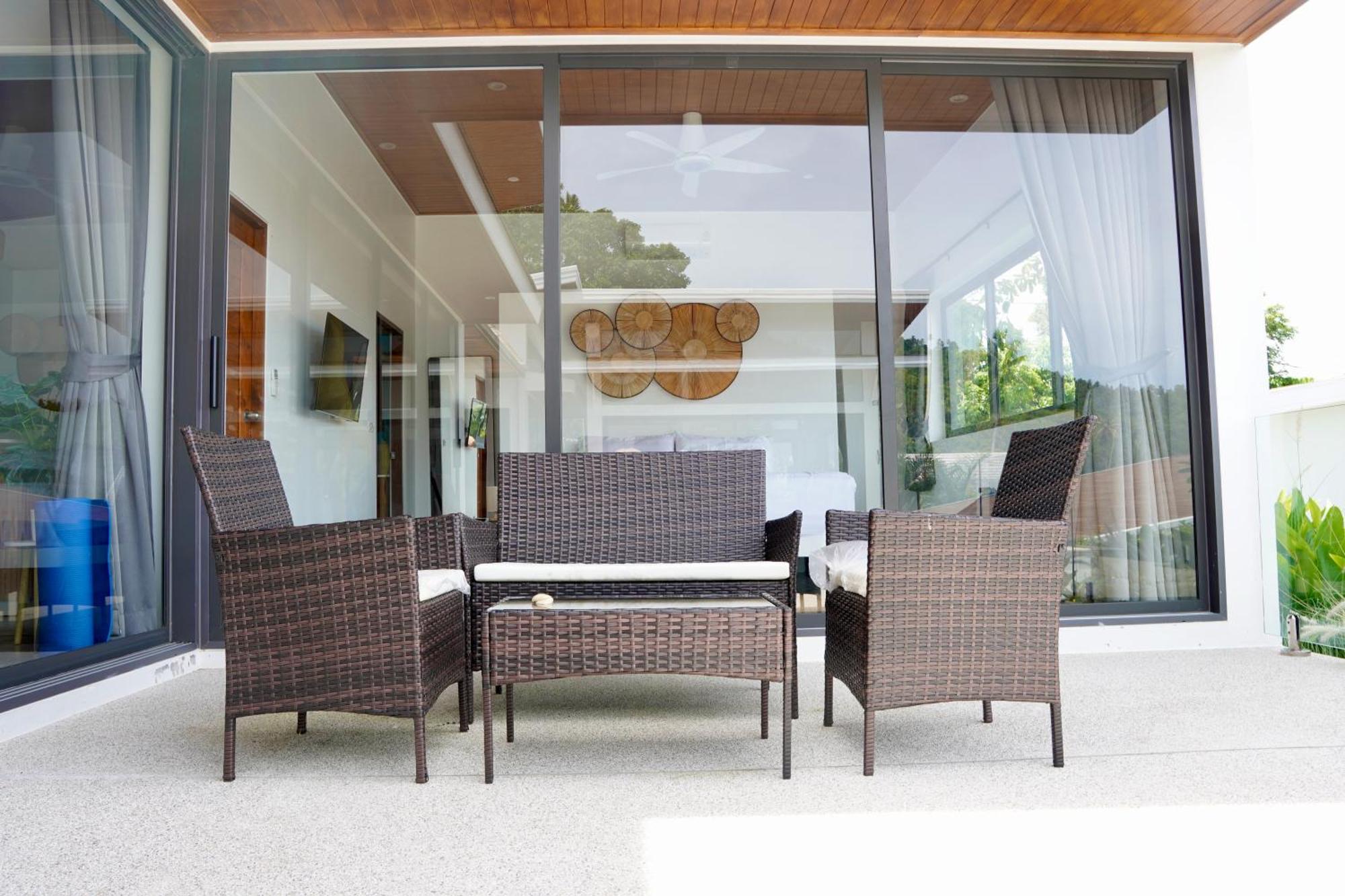 New 3br With Private Pool & Sea Glimpses Near Chaweng