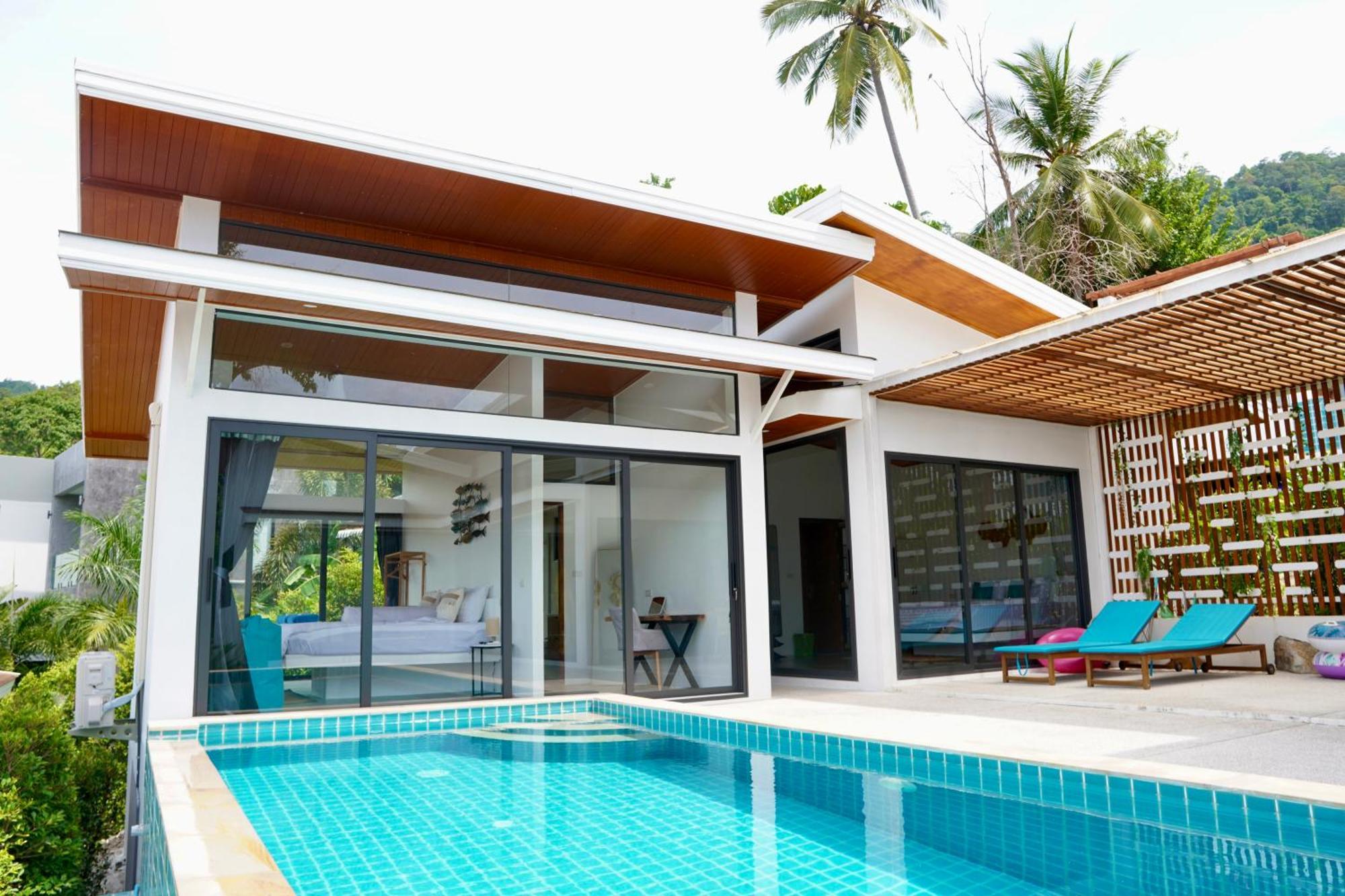 New 3br With Private Pool & Sea Glimpses Near Chaweng